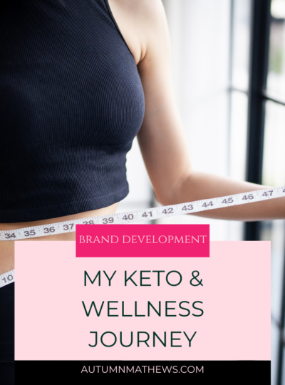 A smiling woman sitting at a desk with a protein shake in hand, surrounded by Keto-friendly snacks. The text overlay reads: "Self-Love Through Health: My Keto & Wellness Journey." The scene has soft, natural lighting with a cozy and motivational feel.